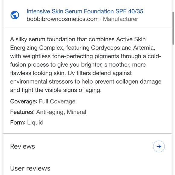 Bobbi Brown Intensive Skin Serum Foundation (Smaller Size) - Picture 8 of 13